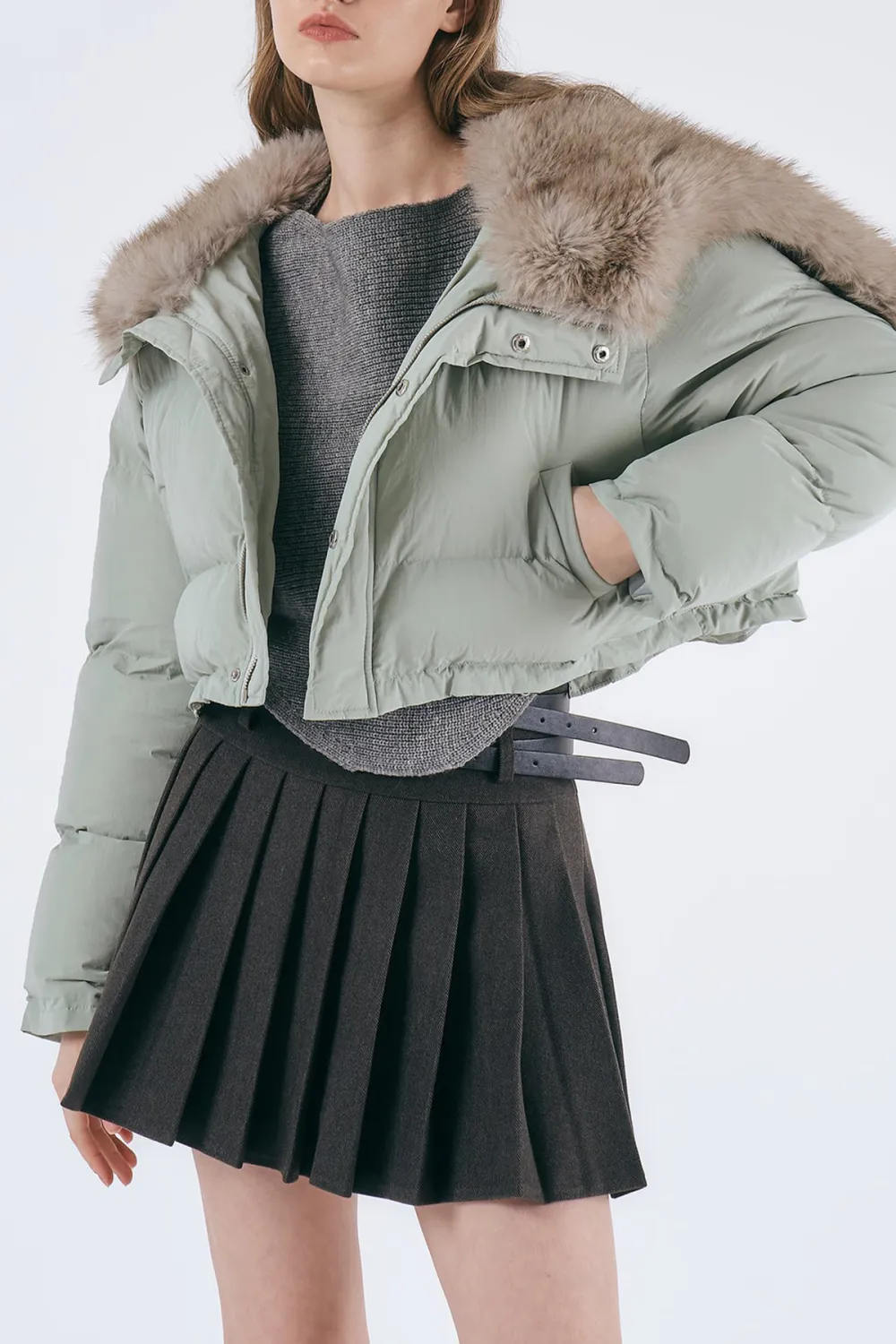 Faux Fur Trim Puffer Jacket