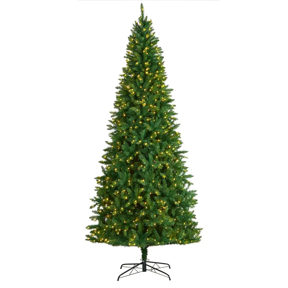 Valley Fir Artificial Christmas Tree with Clear LED Lights and Bendable Branches