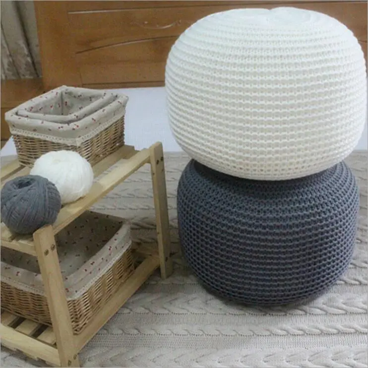 Knitted Boho Round Decorative Cushion