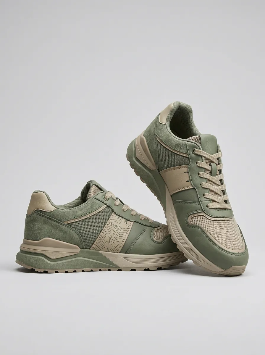 Unisex Urban Outdoor Enthusiast Topographic Map Print Sneakers