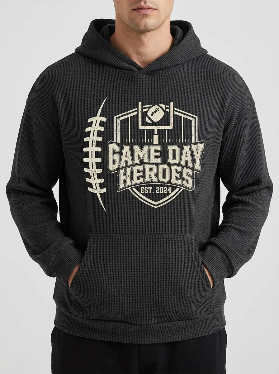 Football Graphic Casual Hoodie