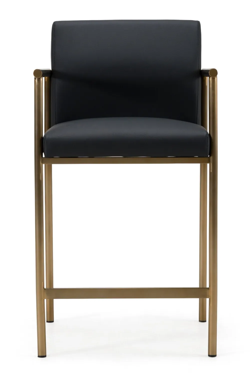 Sculptural Leather Vegan-Leather Counter Stool