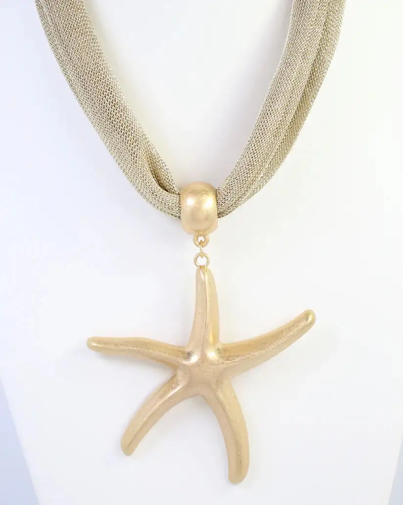 Starfish Mesh Statement Necklace