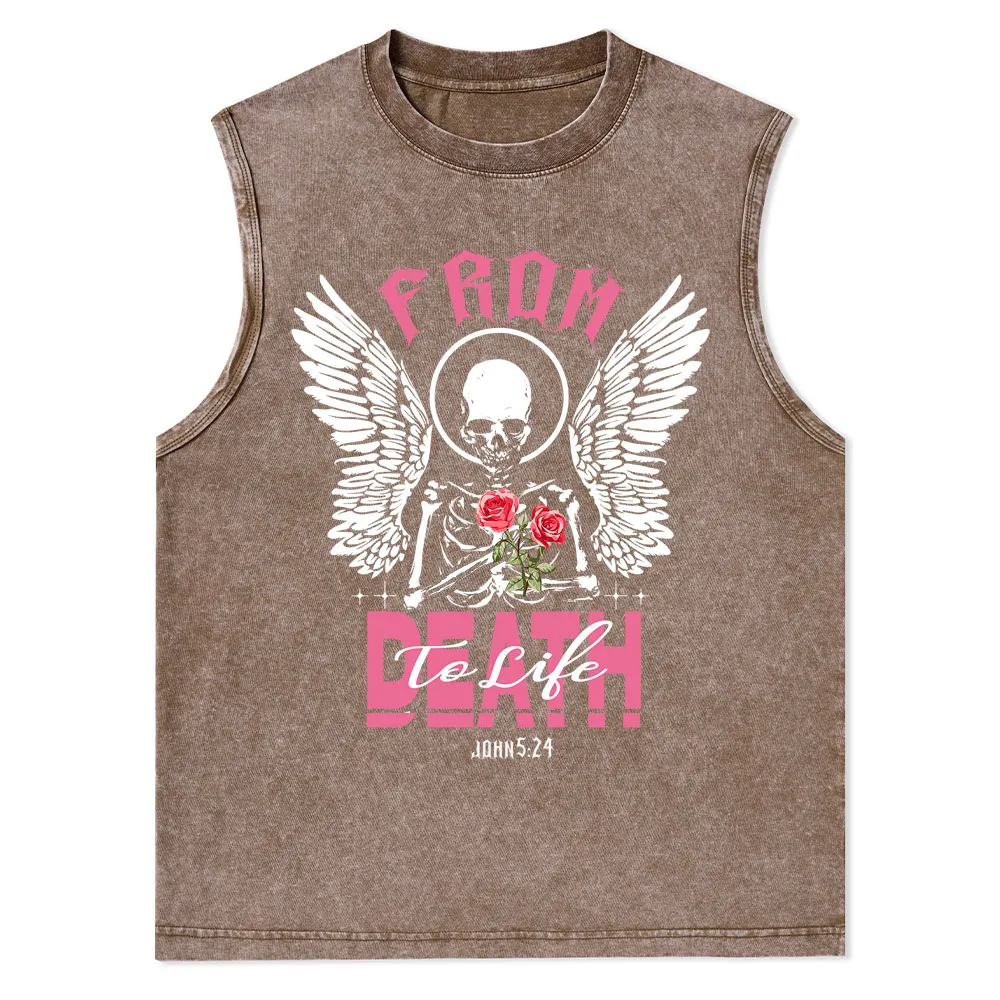 From Death To Life Christian Washed Tank Top