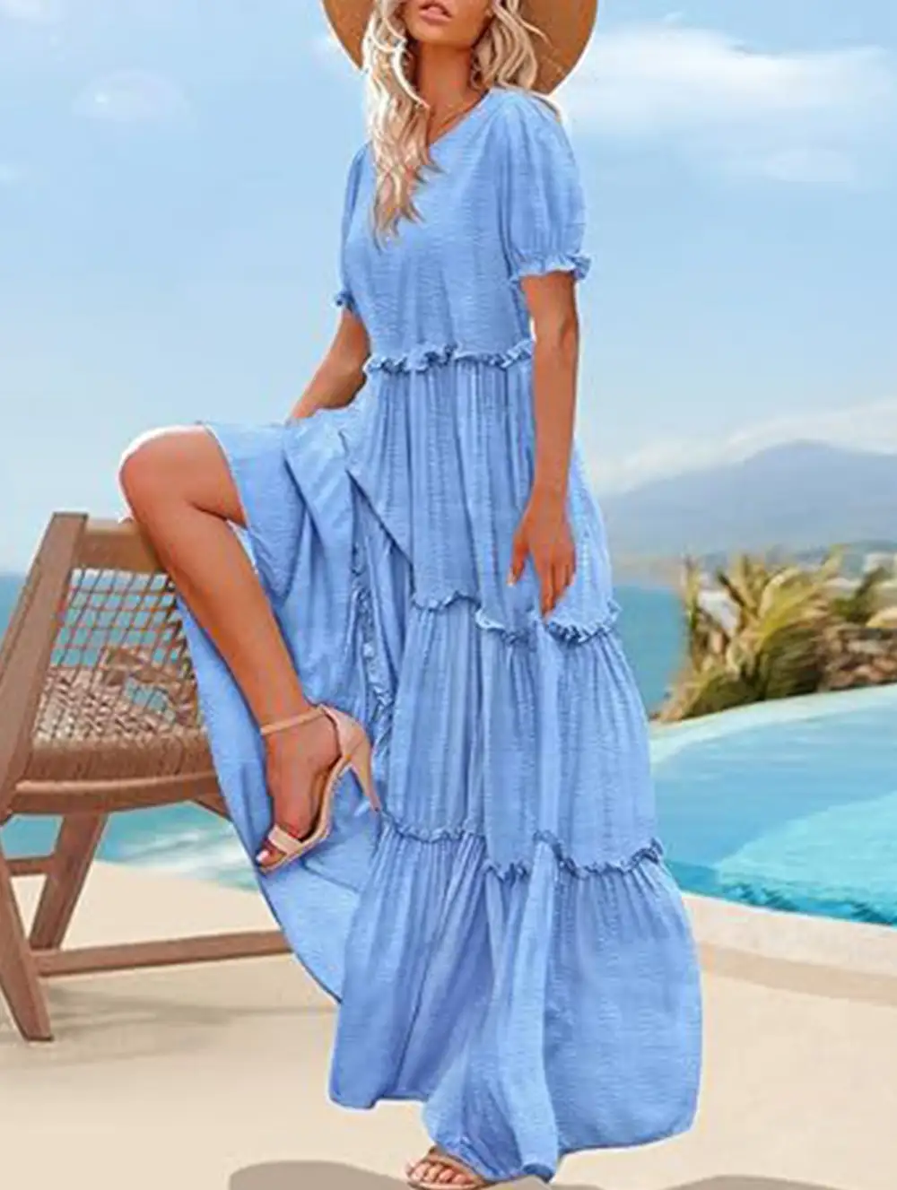 Puff Sleeve Print Mini Dress