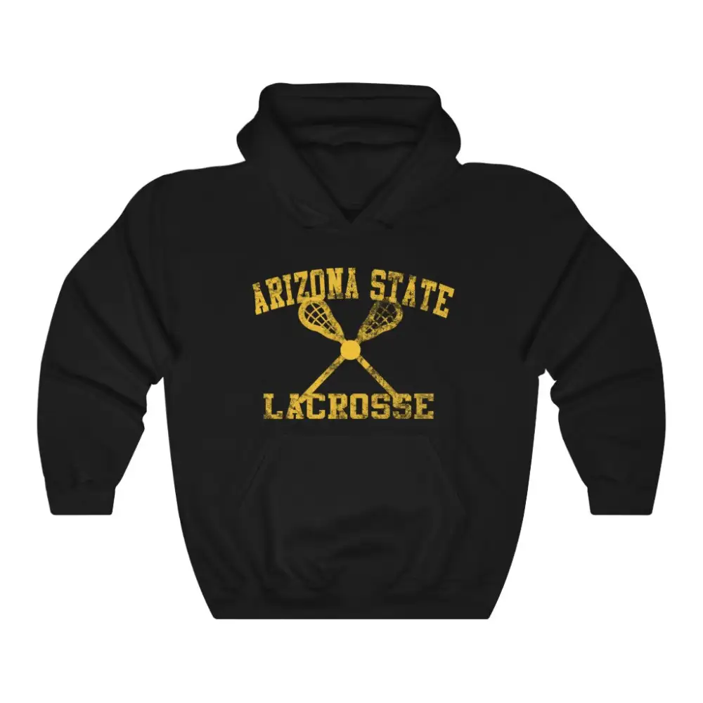 Relaxed Vintage Lacrosse Graphic Pullover Hoodie