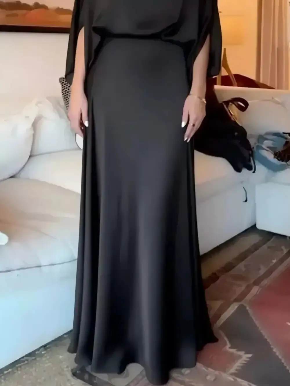 Full Size Elegant Batwing Sleeve Maxi Dress Plus Size