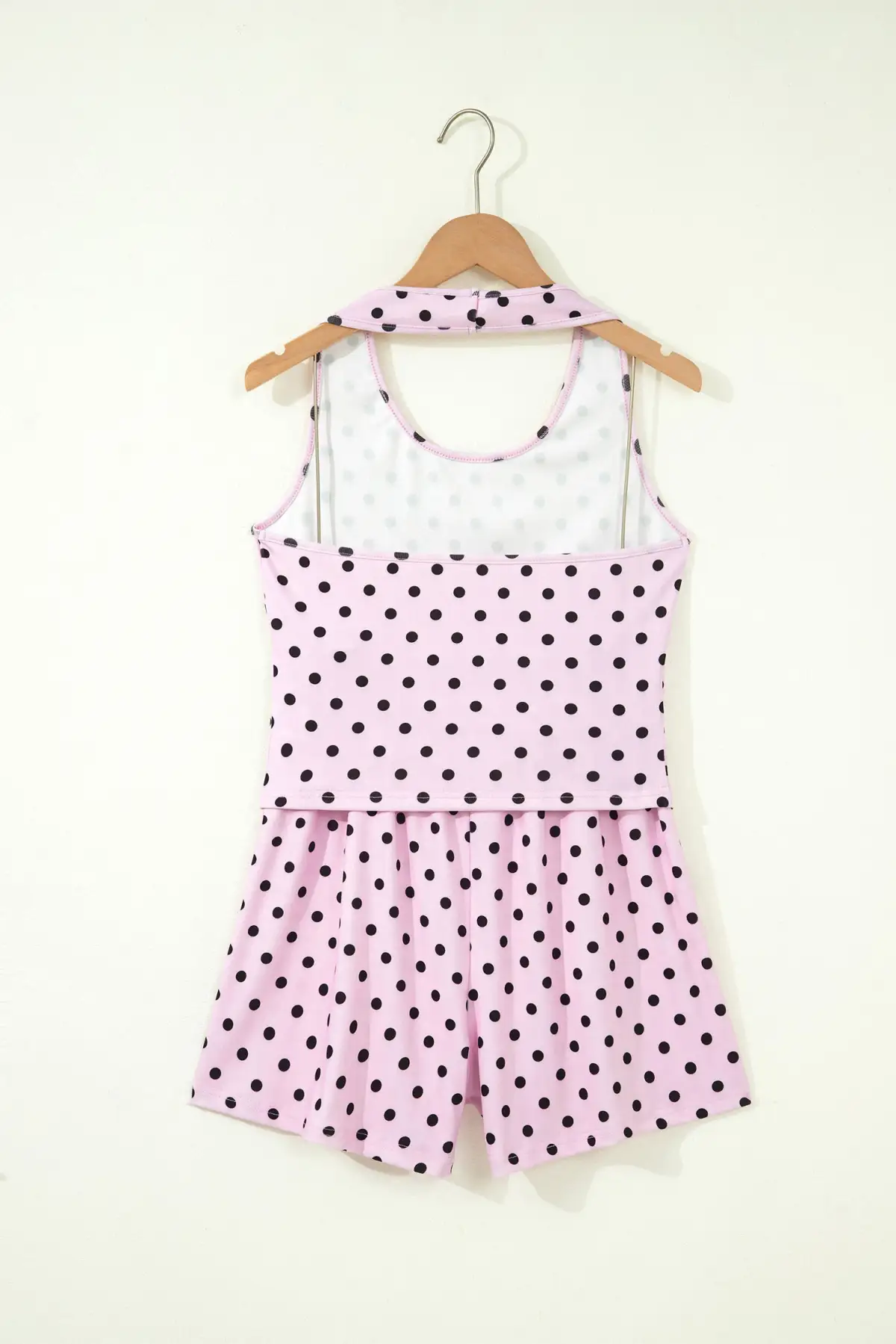 Halter Polka-Dot Drawstring Matching Set