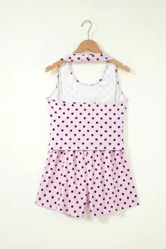 Halter Polka-Dot Drawstring Matching Set