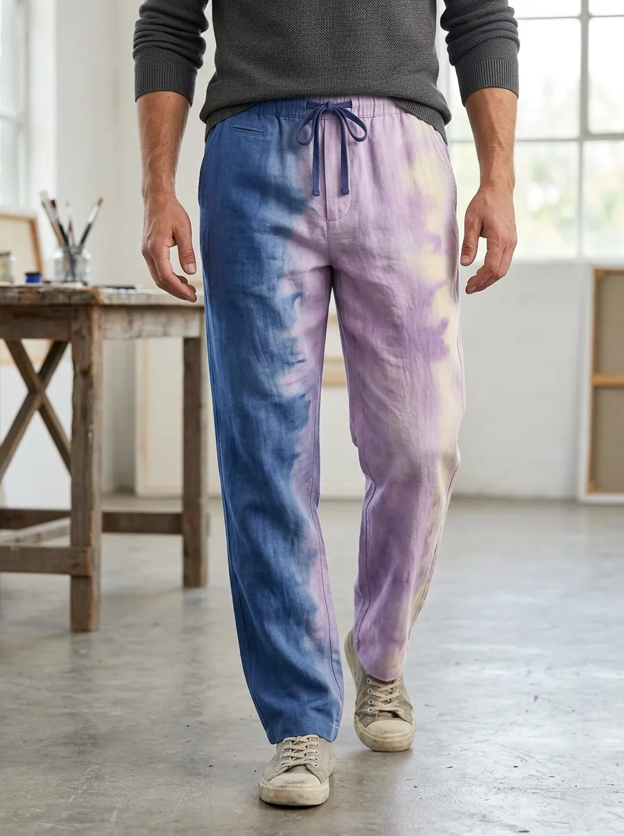 Men's Tie-Dye Drawstring Trousers