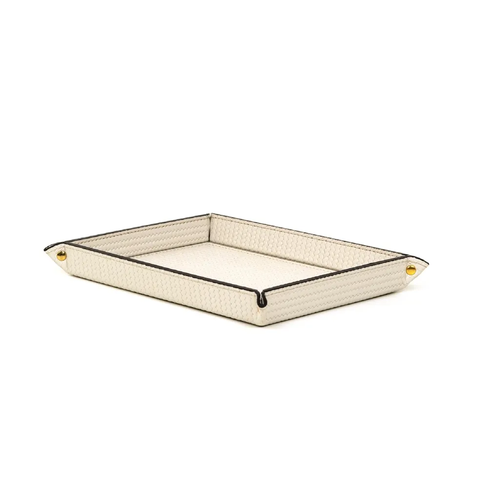 Rectangular Studded Leather Trinket Tray