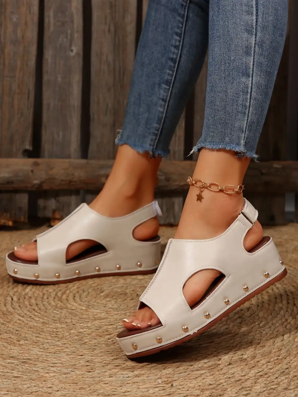 Wedge Pu Sandals