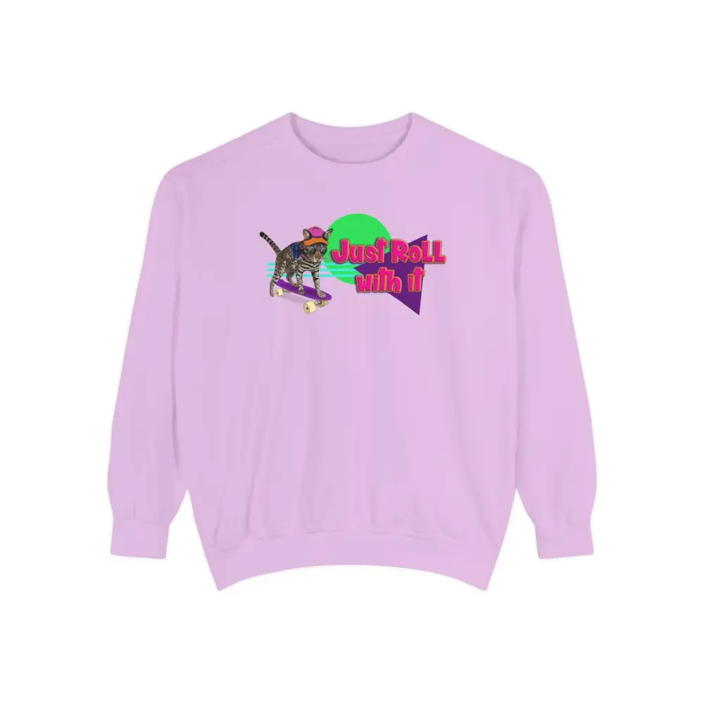 Rolling Cat Graphic Crewneck Sweatshirt