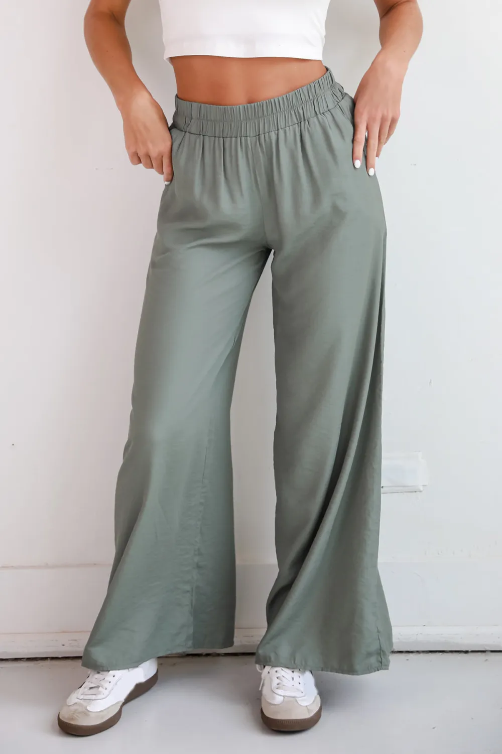 Olive Wide Leg Pants
