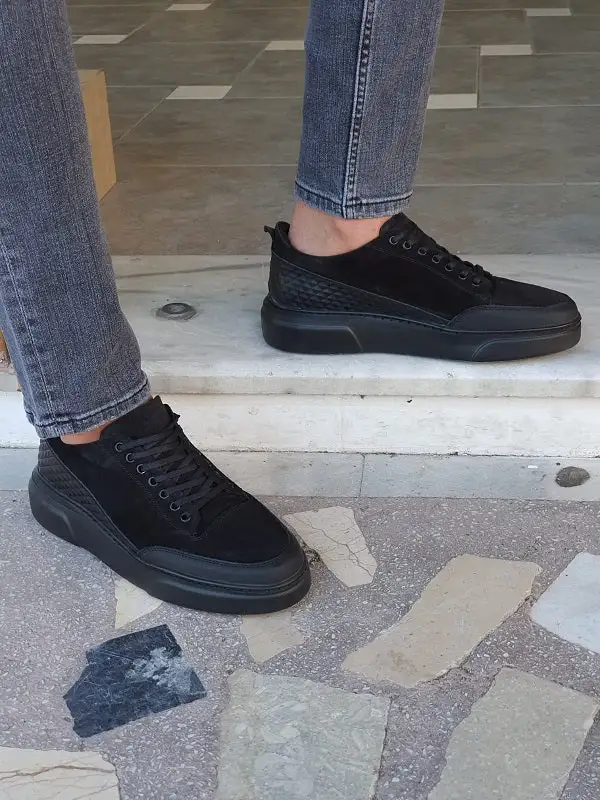 Leather High-Top Suede Sneakers