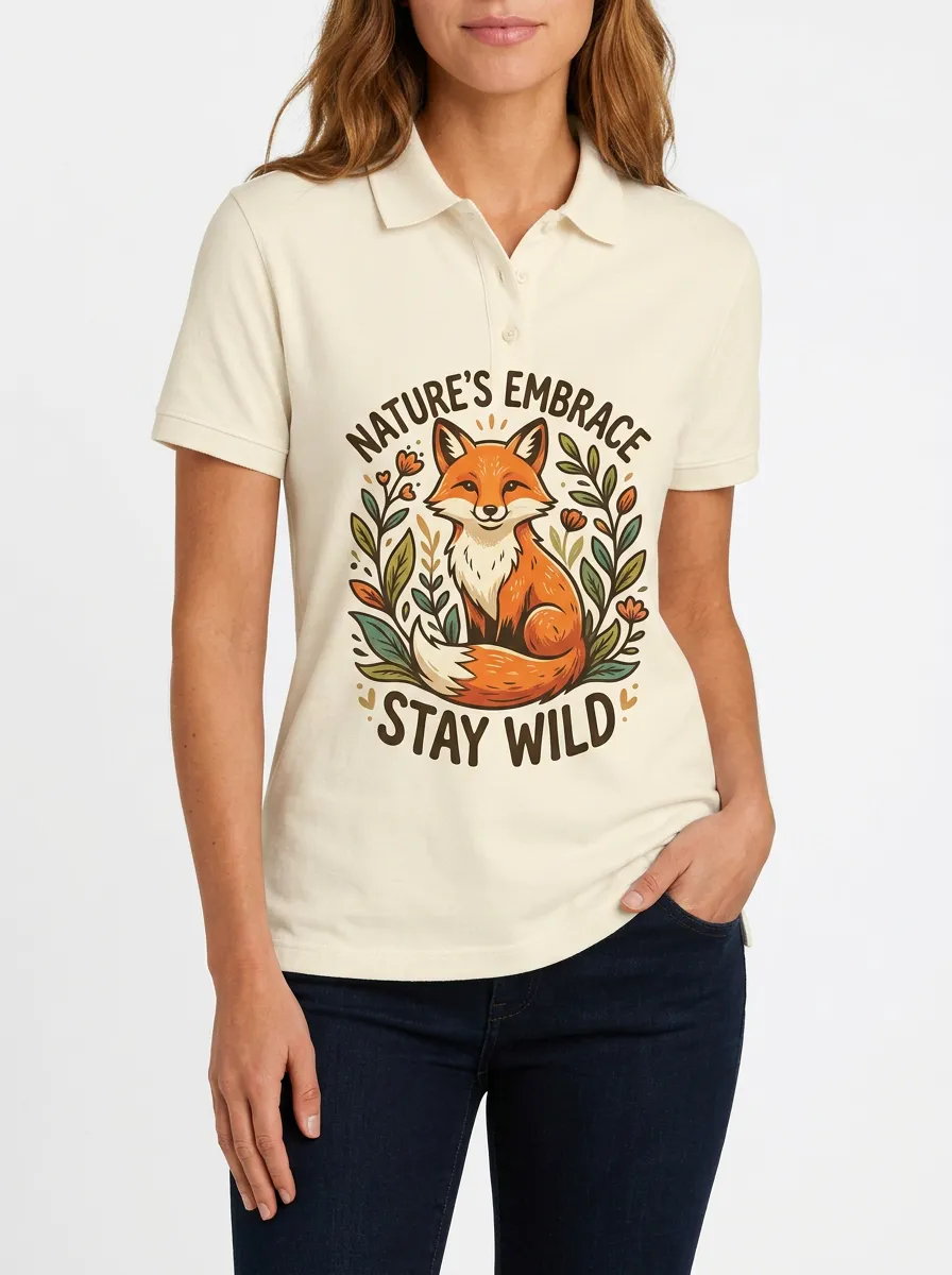 Nature Fox Lover Stay Wild Polo Shirt
