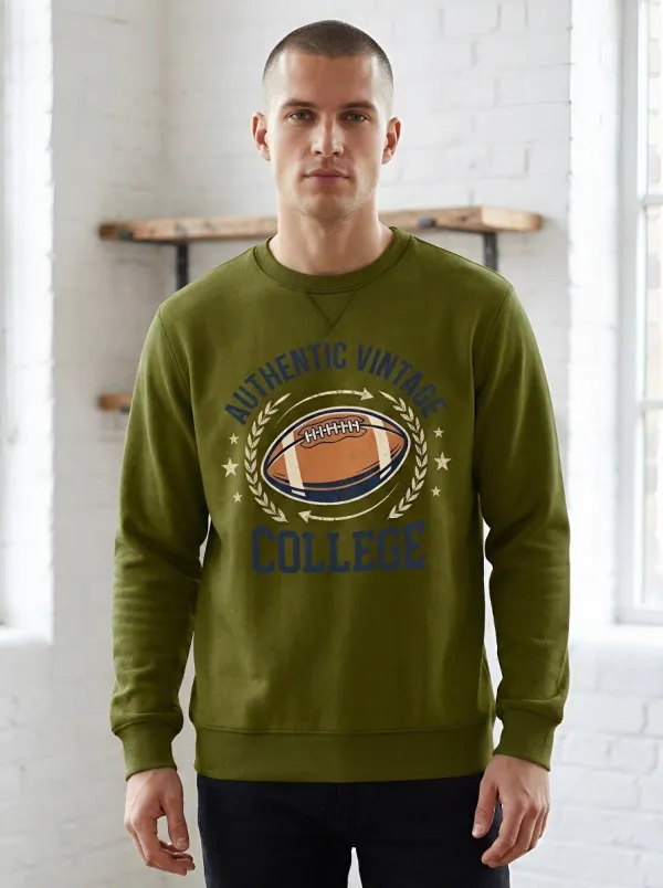 Men's American Football Vintage College Graphic Sweatshirt