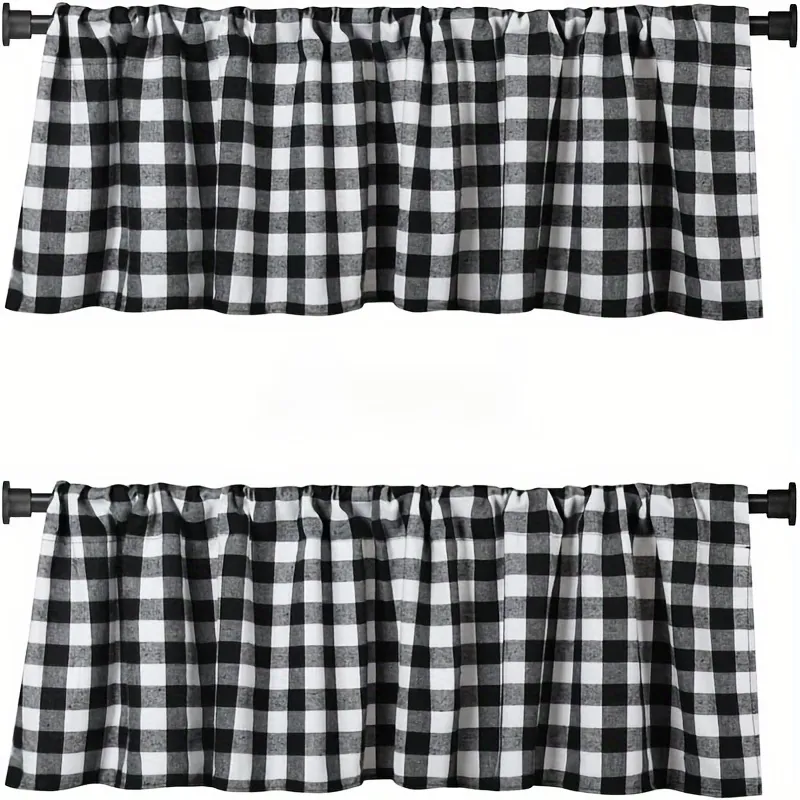Short Plaid Window Valance