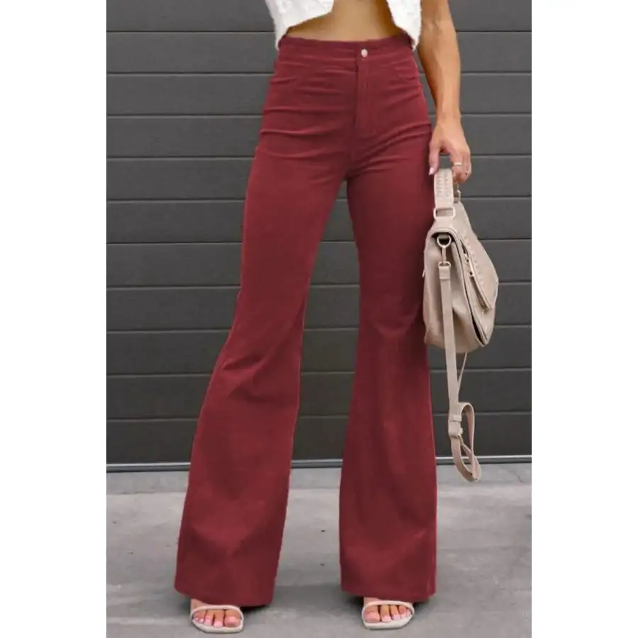 Full Size Hight Waist Bootcut Pants Plus Size