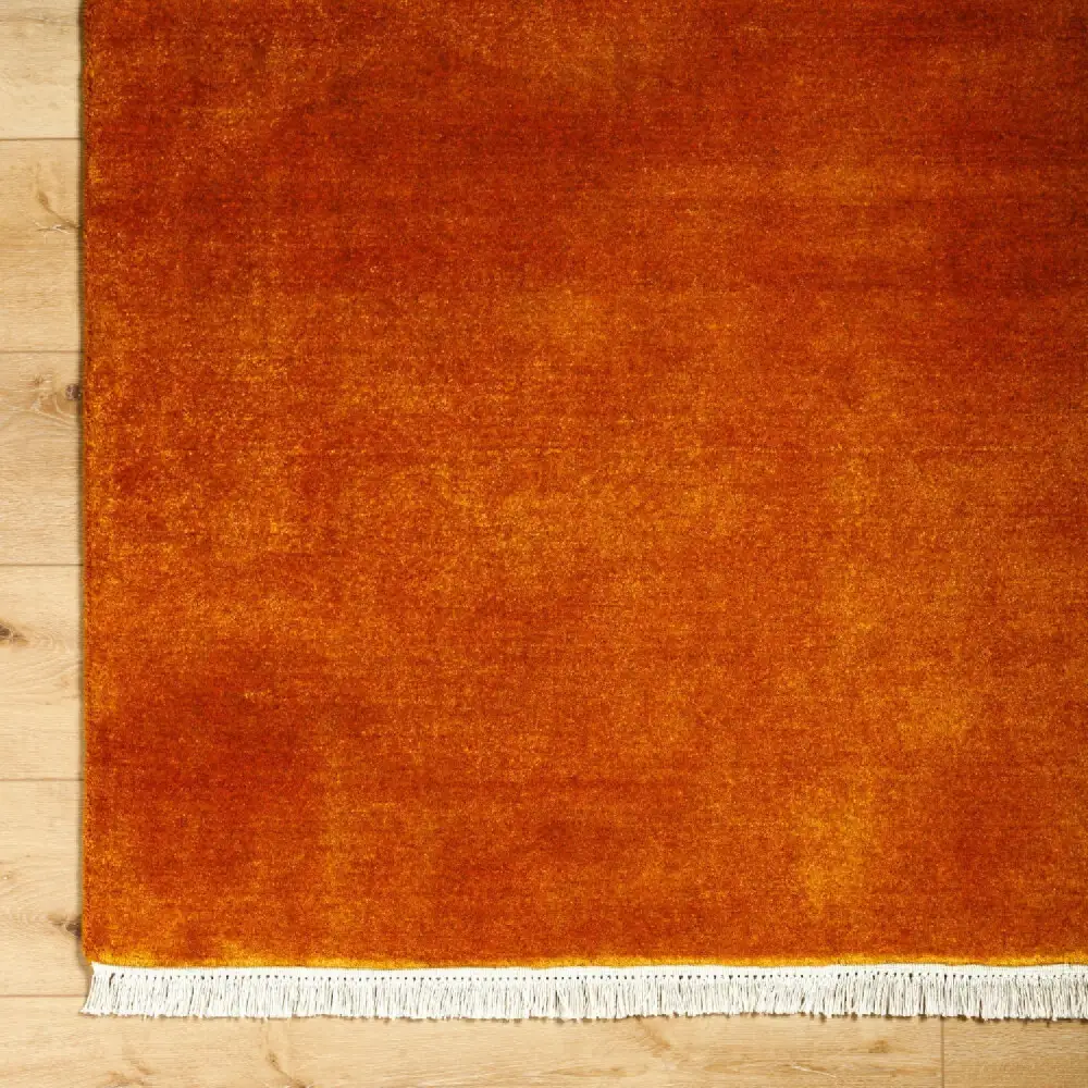 Hand-Loomed Wool Fringe Square Carpet