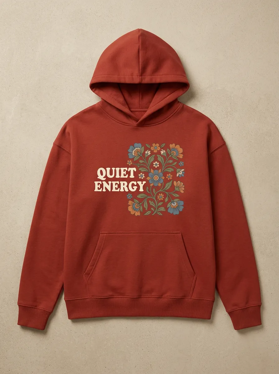 Women'S Quiet Energy Floral Botanical Print Hoodie