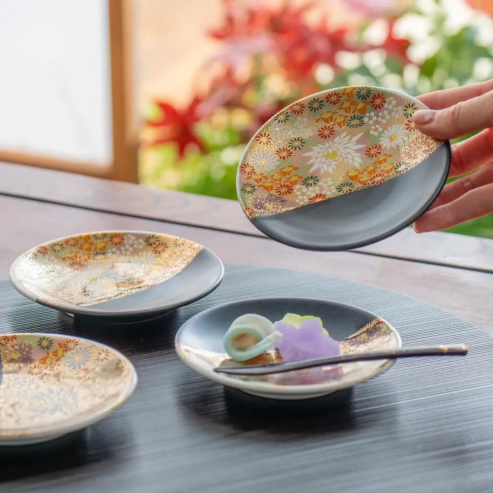 Floral Matte Sauce Plate Set
