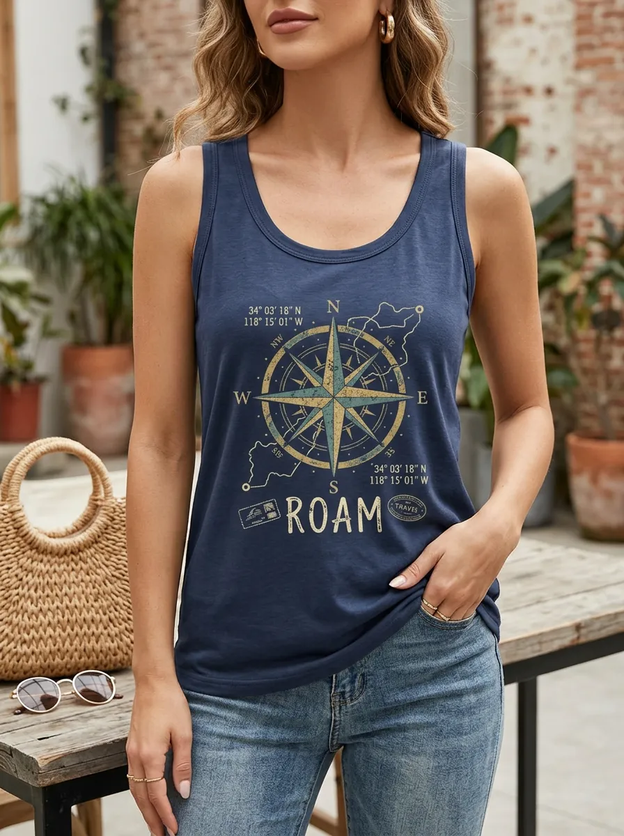 Travel Adventure Compass Tank Top Classic