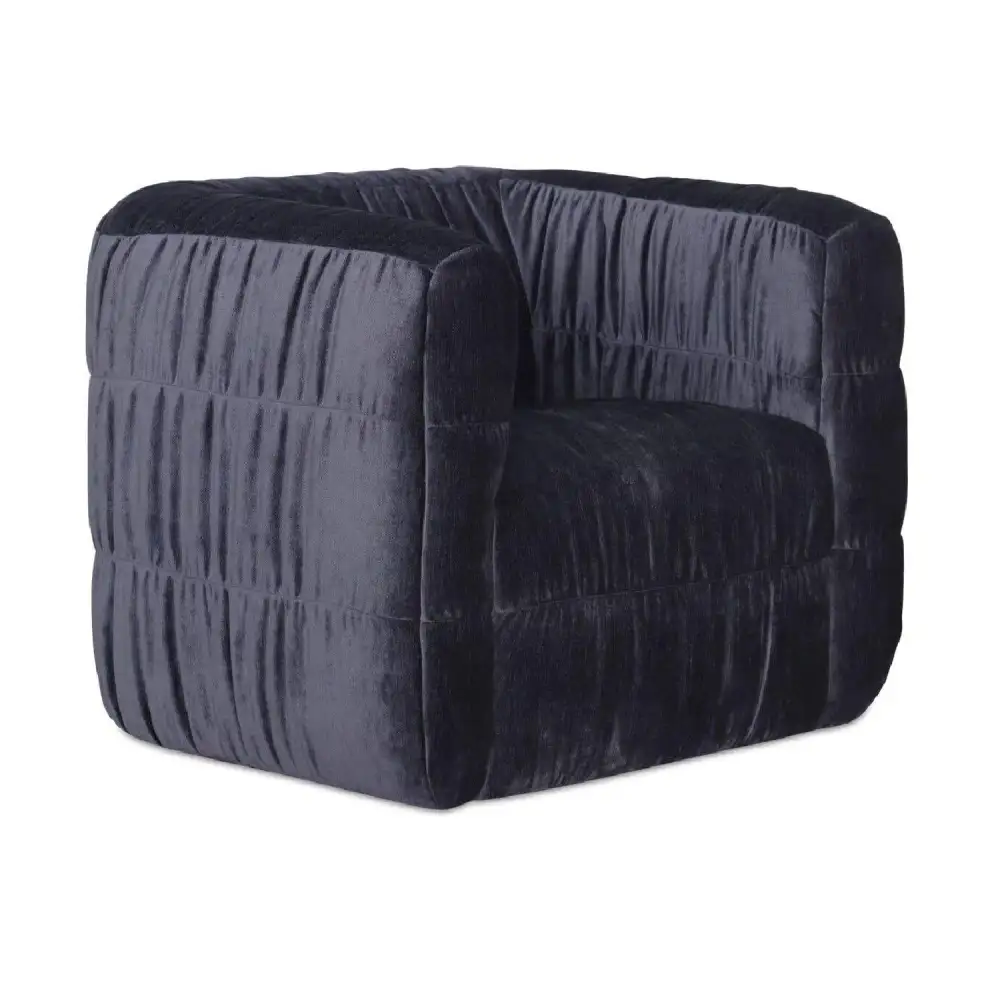 Ruched Chenille Swivel Chair