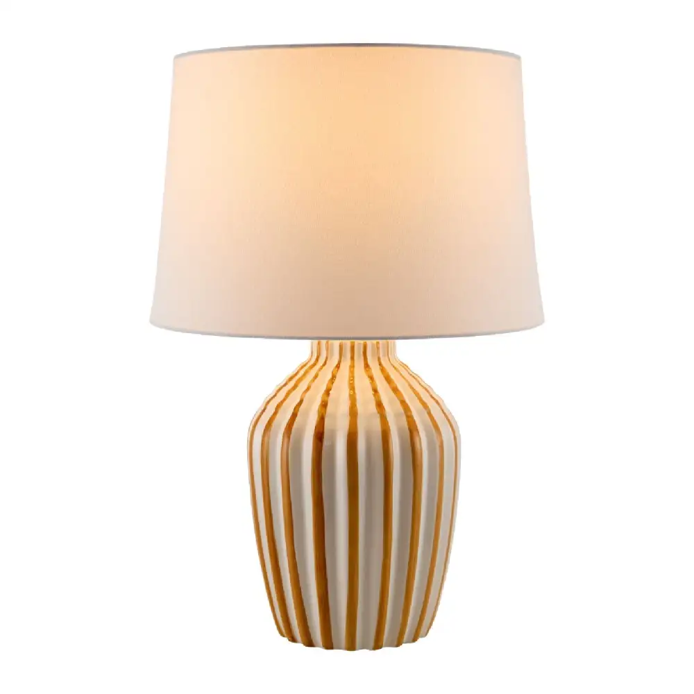 Lined Ceramic Table Lamp