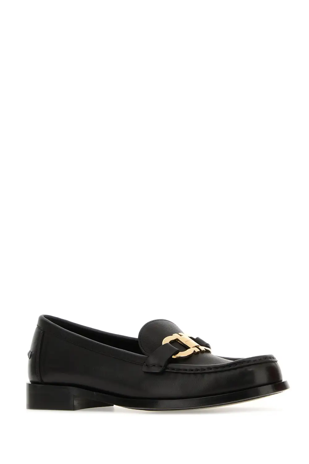 Smooth Leather Metal Instep Loafers