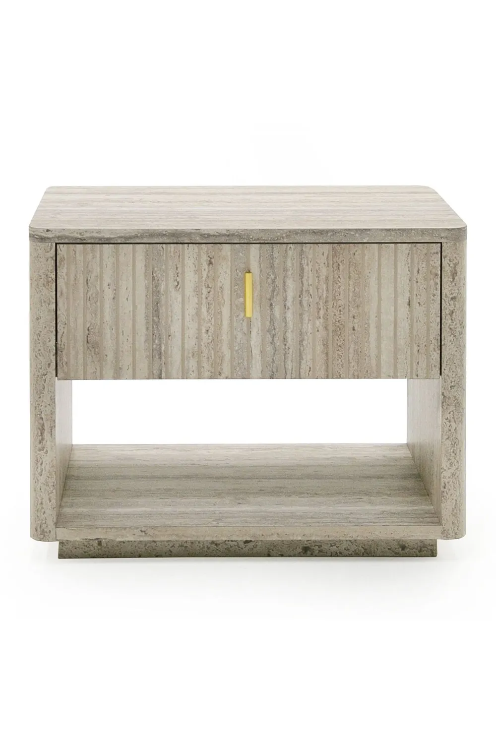 Travertine Style Drawer Nightstand