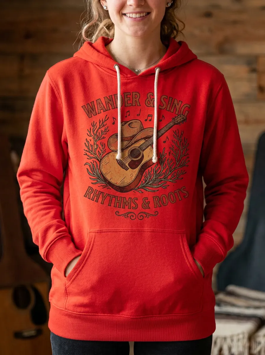 Guitar Country Music Graphic Hoodie