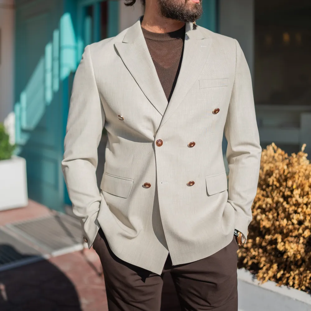 Double Breasted Slim Fit Blazer