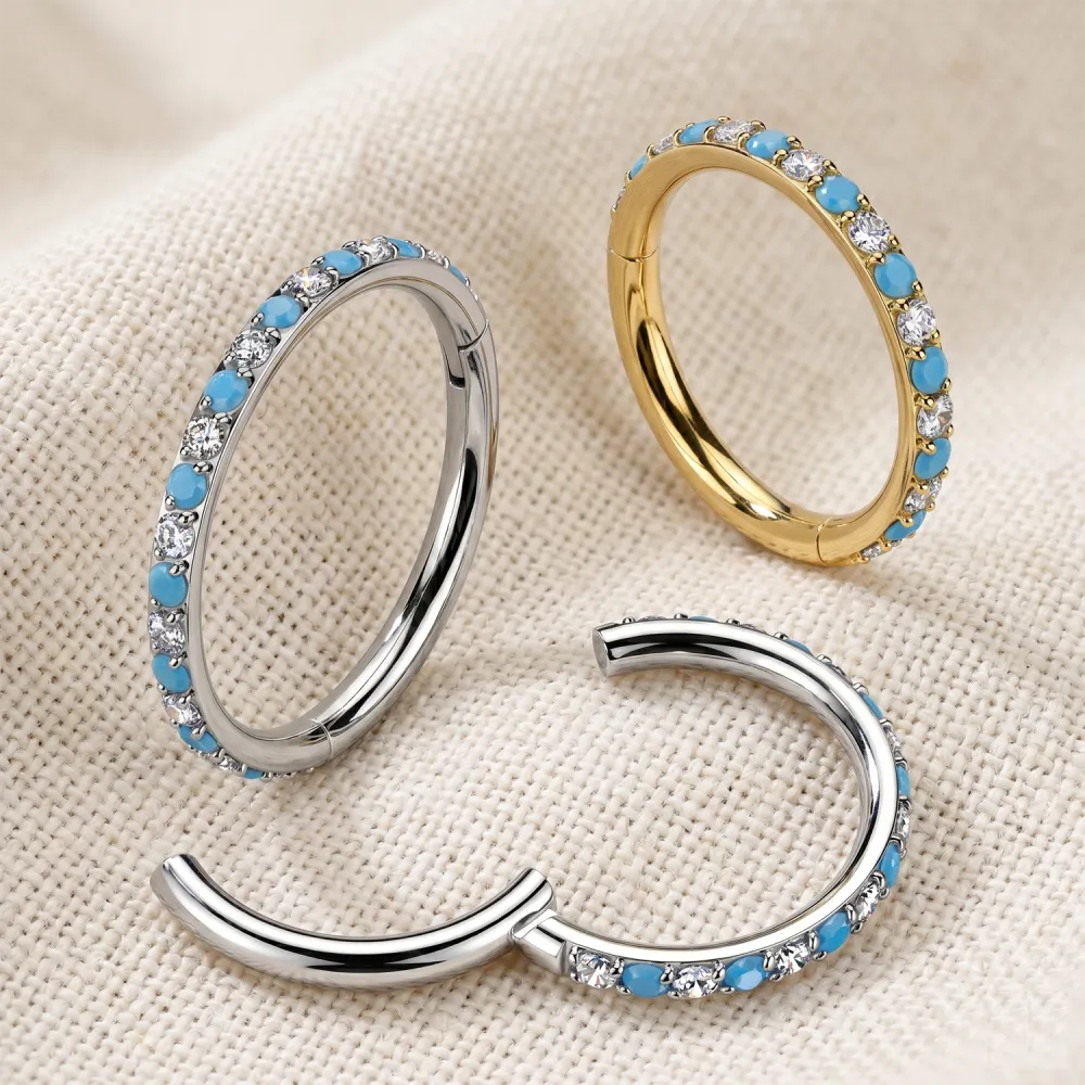 Curved Titanium Hinged Hoop Ring