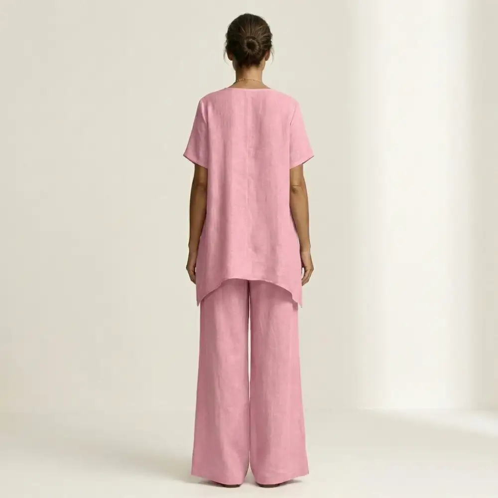 Libiana | V-Neck Linen Set