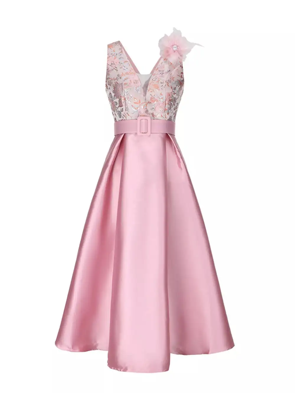 Sleeveless Belted Midi Dress