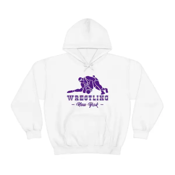 Soft Fleece Varsity Style Wrestling Graphic Pullover Hoodie
