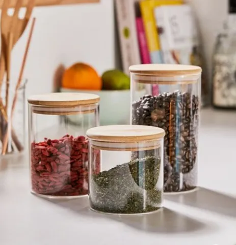 Wooden Glass Fridge Kitchen Storage Organizer