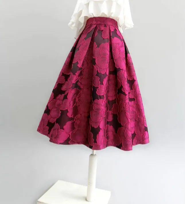 Effortless Office Everyday Casual Embroidered Skirt