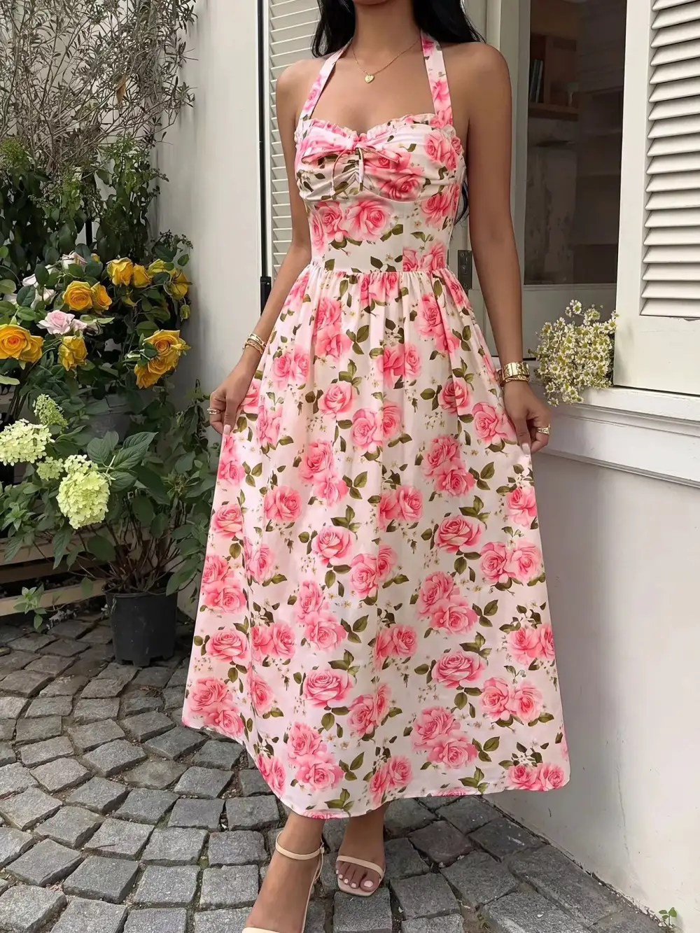 Halter Halter Neck Midi Dress