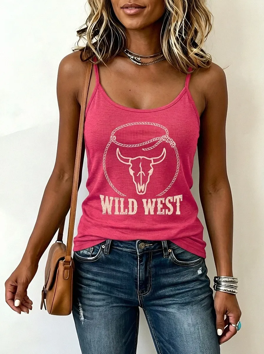 Western Cowgirl Bull Tank Top