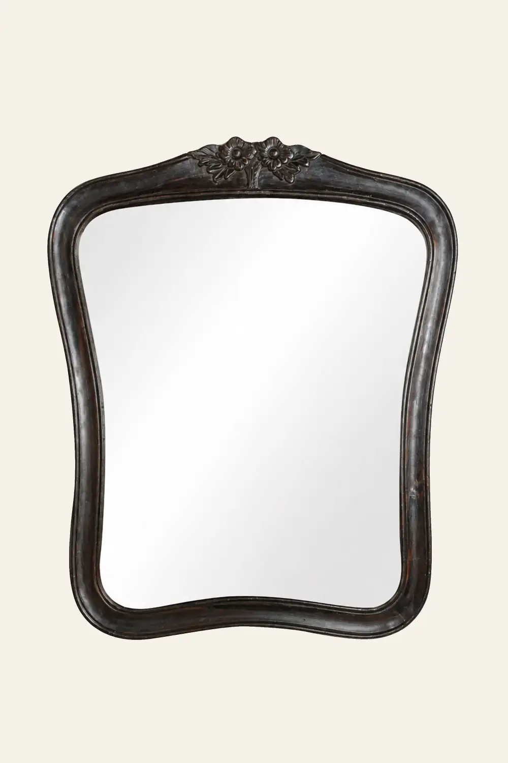 Floral Crest Contoured Wall Mirror