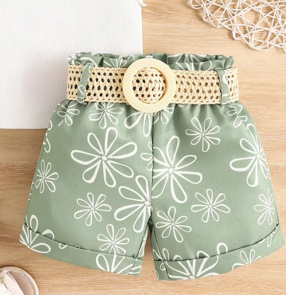 Modern Belted Casual Shorts