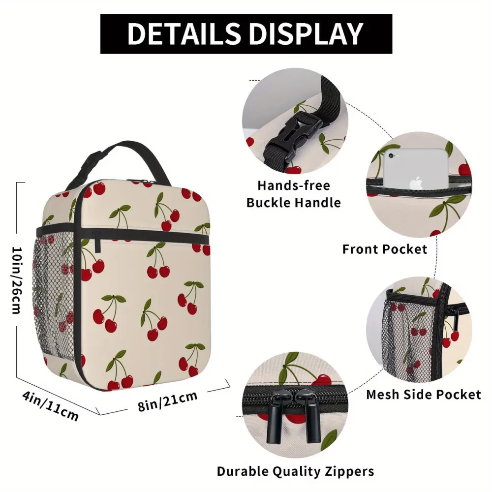 Cherry Print Lunch Bag