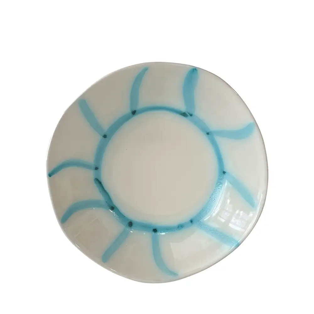 Sun-Motif Summer-Inspired Ceramic Pasta Bowl