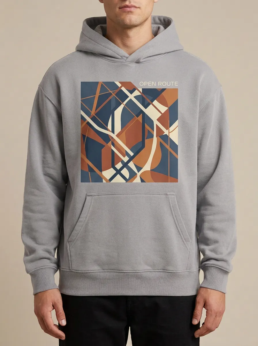 Everyday Open Route Abstract Geometric Hoodie