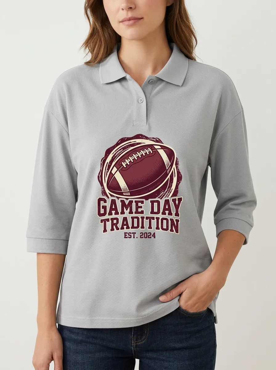 Football Inspired Casual Polo Shirt
