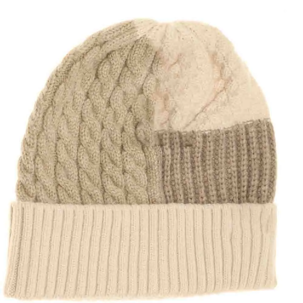 Tri-color Cuff Beanie