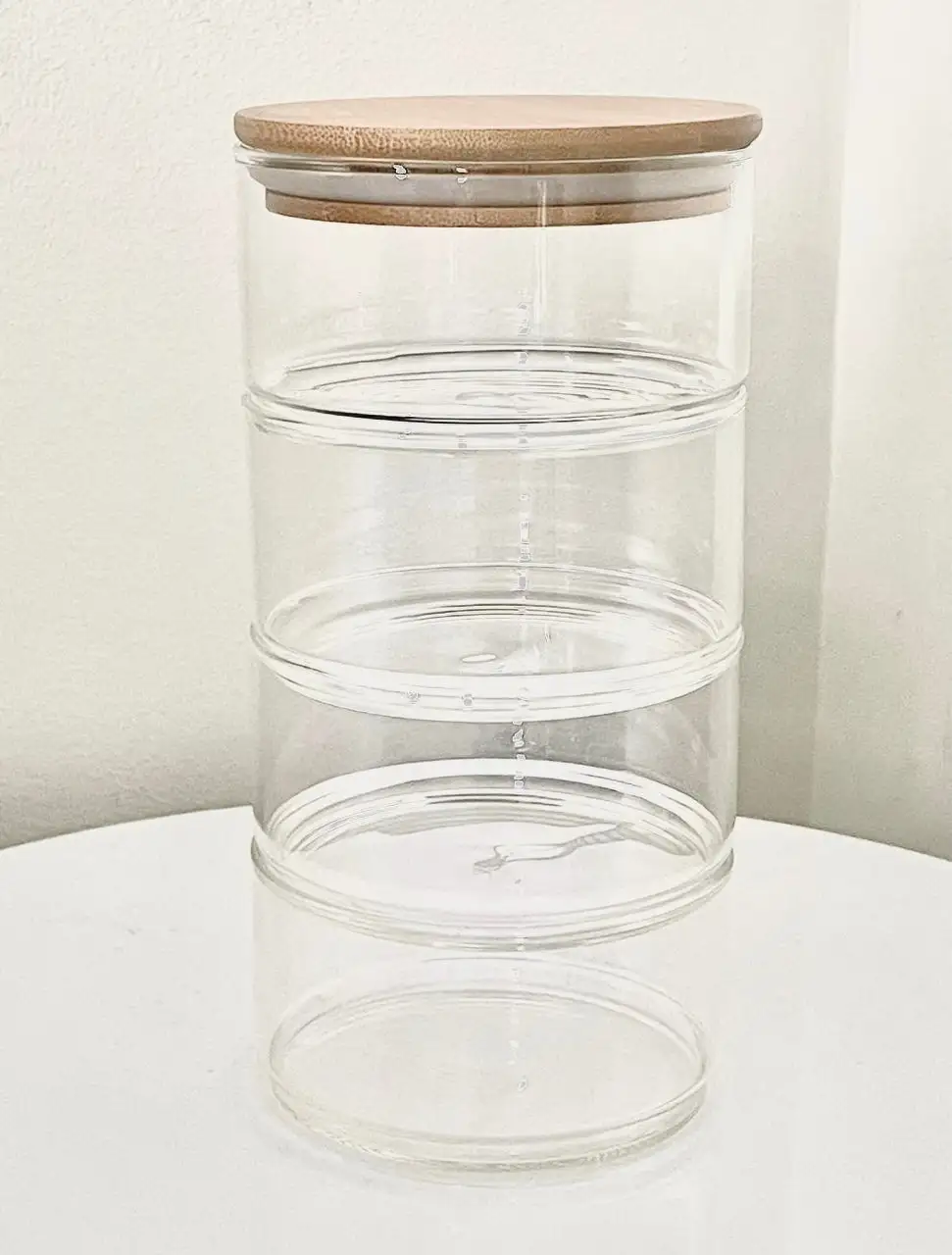 Tiered Bamboo Lid Storage Jar