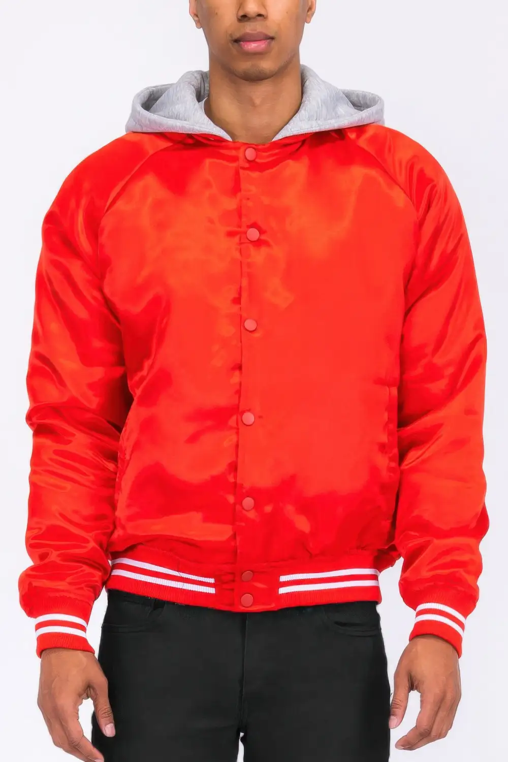 Varsity Satin Bomber Jacket